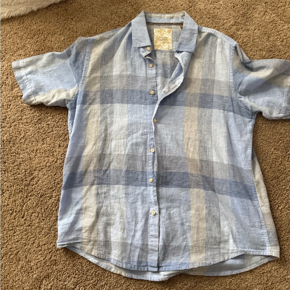 Tasso Elba Island Blue Plaid Shirt